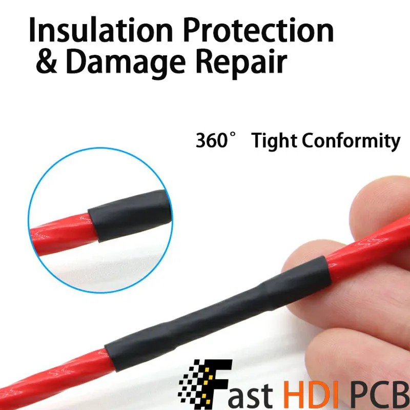 Instant Shrink Heat Shrink Tubing Kit Black 0.6-180mm - Insulating Sleeves for Home Appliance Wire Data Cable Fix