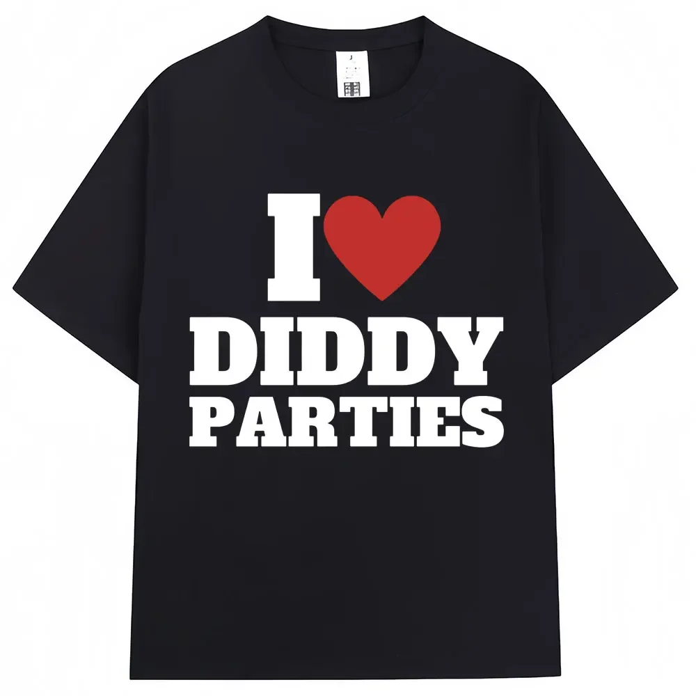 

Футболка с забавным принтом «I Love Diddy Party», новинка, креативная модная мужская и женская хлопковая футболка большого размера с коротким рукавом и круглым вырезом, подарки