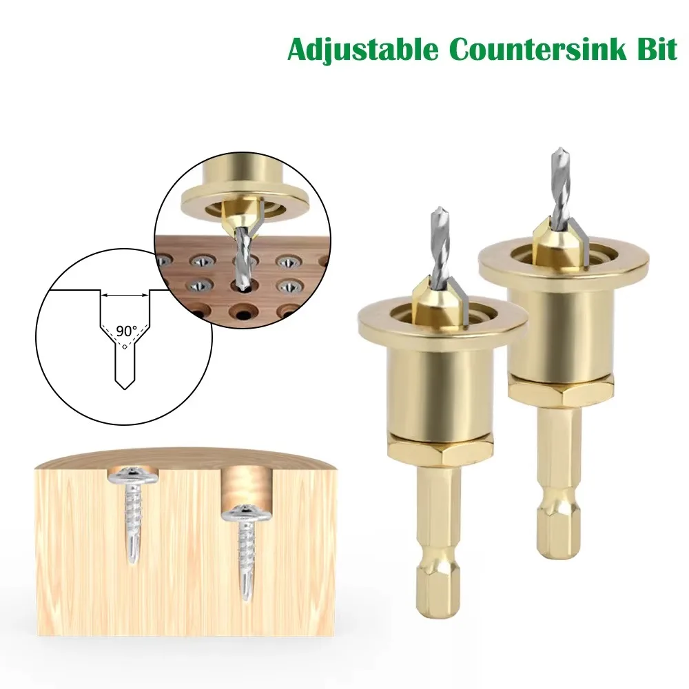 

Деревообработка с ограничительным устройством, набор сверл с потайной головкой, лезвие из сплава, сверло с шестиугольной ручкой, алюминиевая пластина, регулируемый штамповочный инструмент