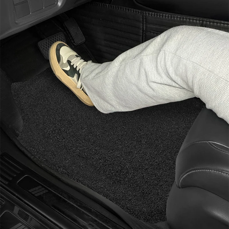 Black Simple Car Front Rear Floor Mats Non-slip Dust-proof Pad Carpet Auto Interior Decoration Universal Wear-resistant Foot Pad