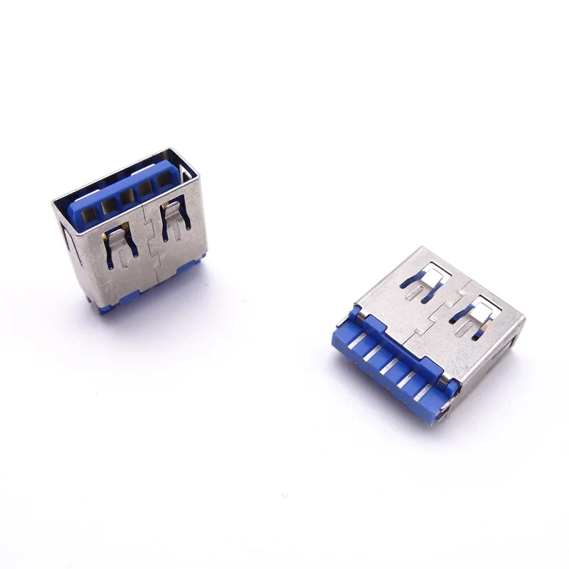 For USB 3.0 usb3 0 seat, short body welding wire type 9P female seat, straight edge double-sided welding wire type blue glue