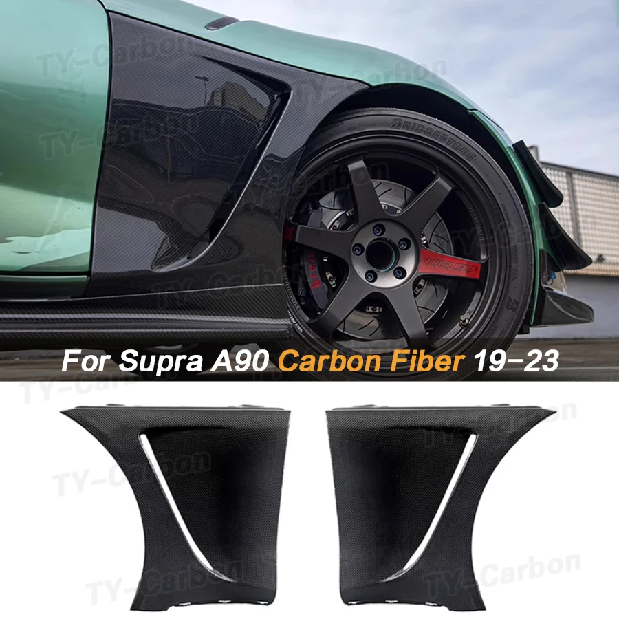 Real Carbon Fiber Front Fender For Toyota Supra GR A90 MK5 2019+ Car Front Air Vent Side Fender Trims Replacement Parts Bodikit