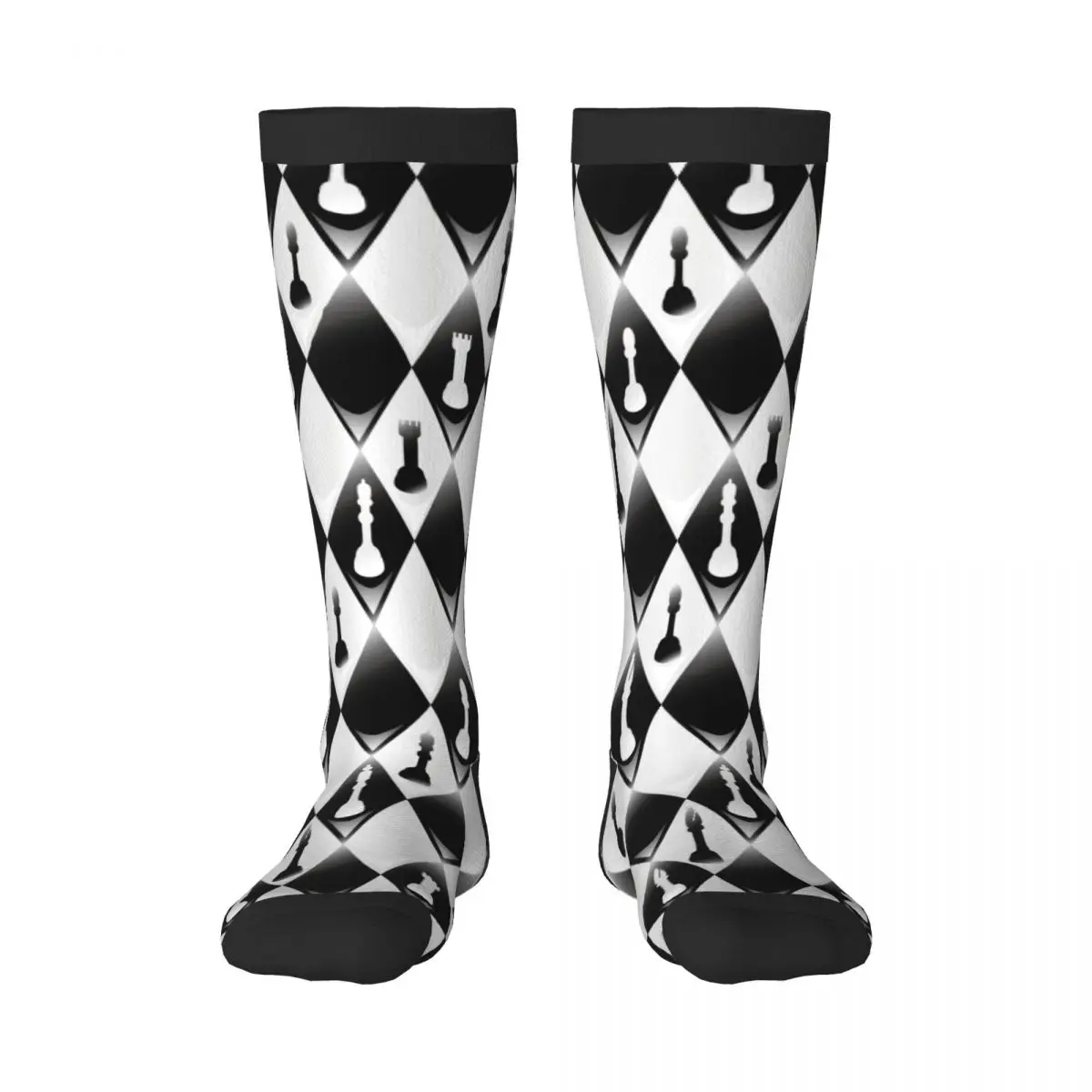 Spring/autumn over the knee socks Chessboard With Chess Pieces school dance long stocking