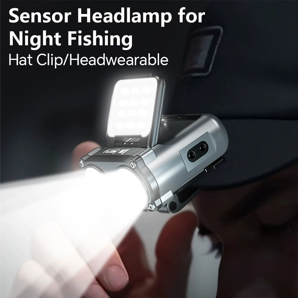 SKYRAY SH900 MINI Headlamp Type-c Rechargeable Headlight Portable Sensor Hat Lights Led Flashlight Fishing Front Bicycle Light