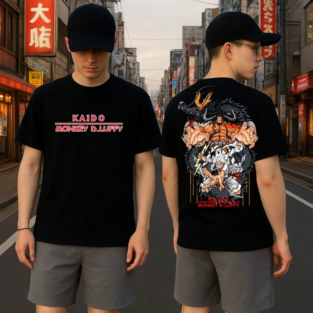 

Comfortable and Breathable for Both Men and Women Kaos Distro Pria Wanita Themed Luffy Anime/Kaos Atasan Premium Single,