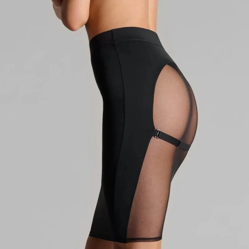 Black Waist Hugging Tight Skirt with Sexy Exposed Buttocks Design for Summer Beach Bikini Design Skirts Women's Clothin