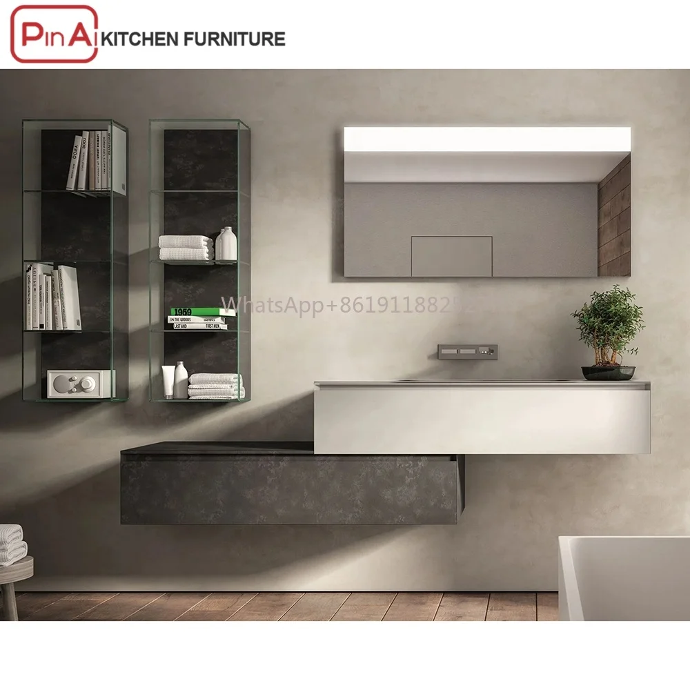 PINAI wood vanities luxury bathroom vanity cabinet modern bathroom designs