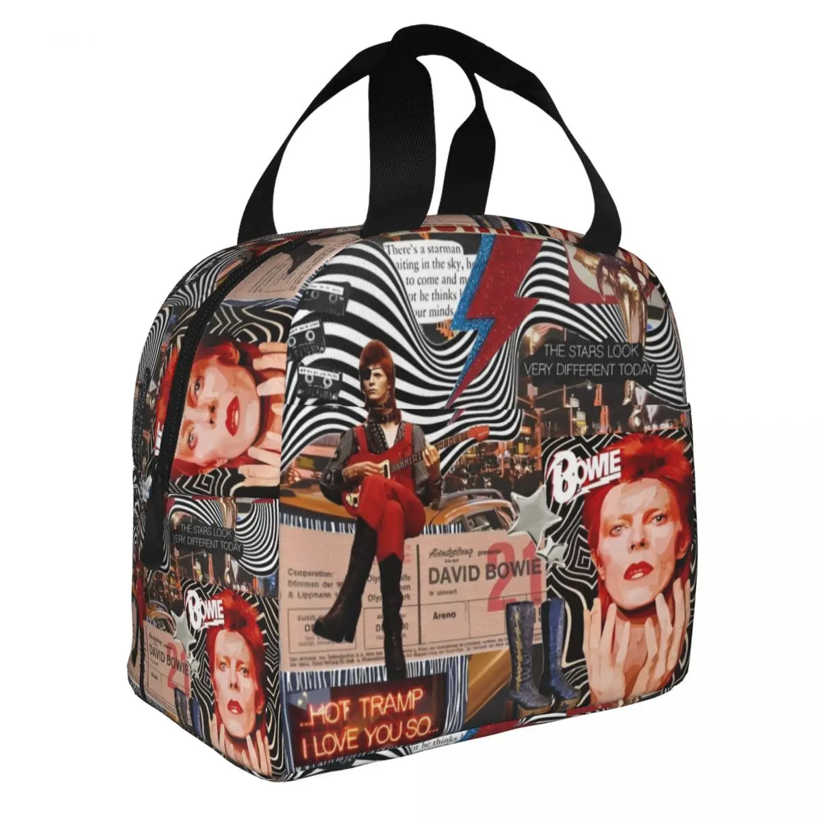 English Singer Actor Insulated Lunch Bags portatile Davids Bowies borsa termica riutilizzabile Tote Lunch Box School Outdoor uomo donna