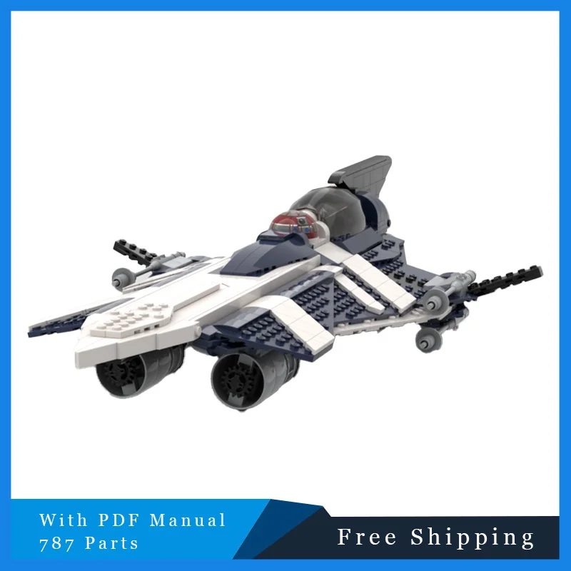 

787 шт., серия Star Battle, крутой синий Warplane, технология, кирпичи, модель строительного блока, детская сборная коллекция игрушек, подарки на день рождения