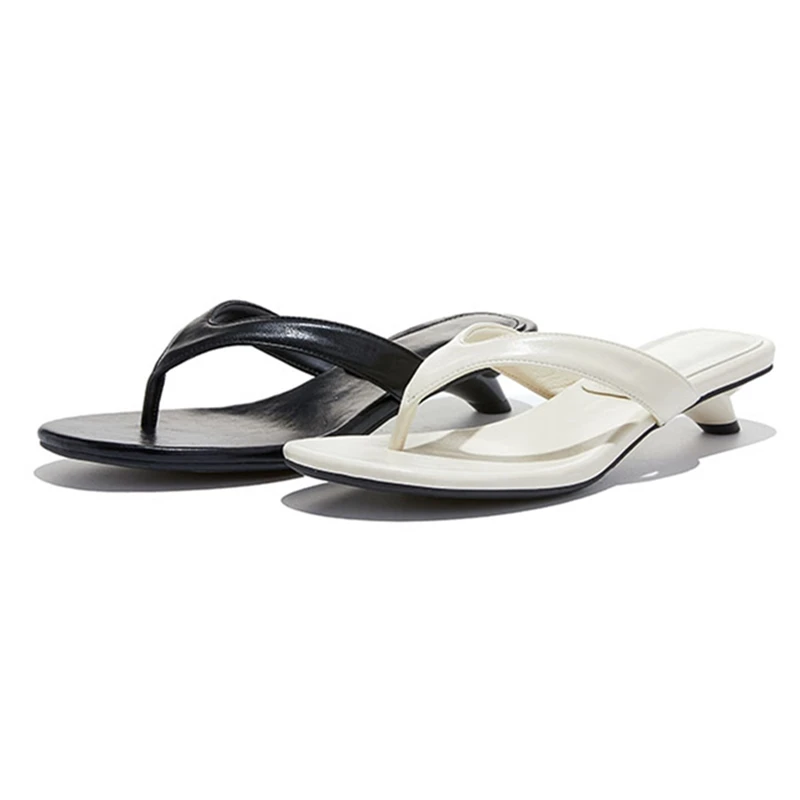 AIYUQI 2026 New Women's Slippers High-Heeled Fashionable Flip-Flops Women Plus Size Summer Round Toe Beach Shoes girl