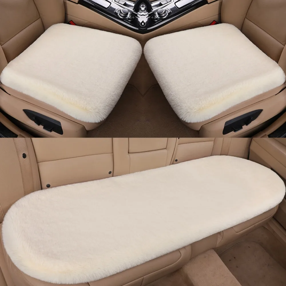 

Square Cushion Warm Car Seat Cover Comfortable Artificial Rabbit Hair Car Seat Mat Thick Auto Seat Cushion Winter