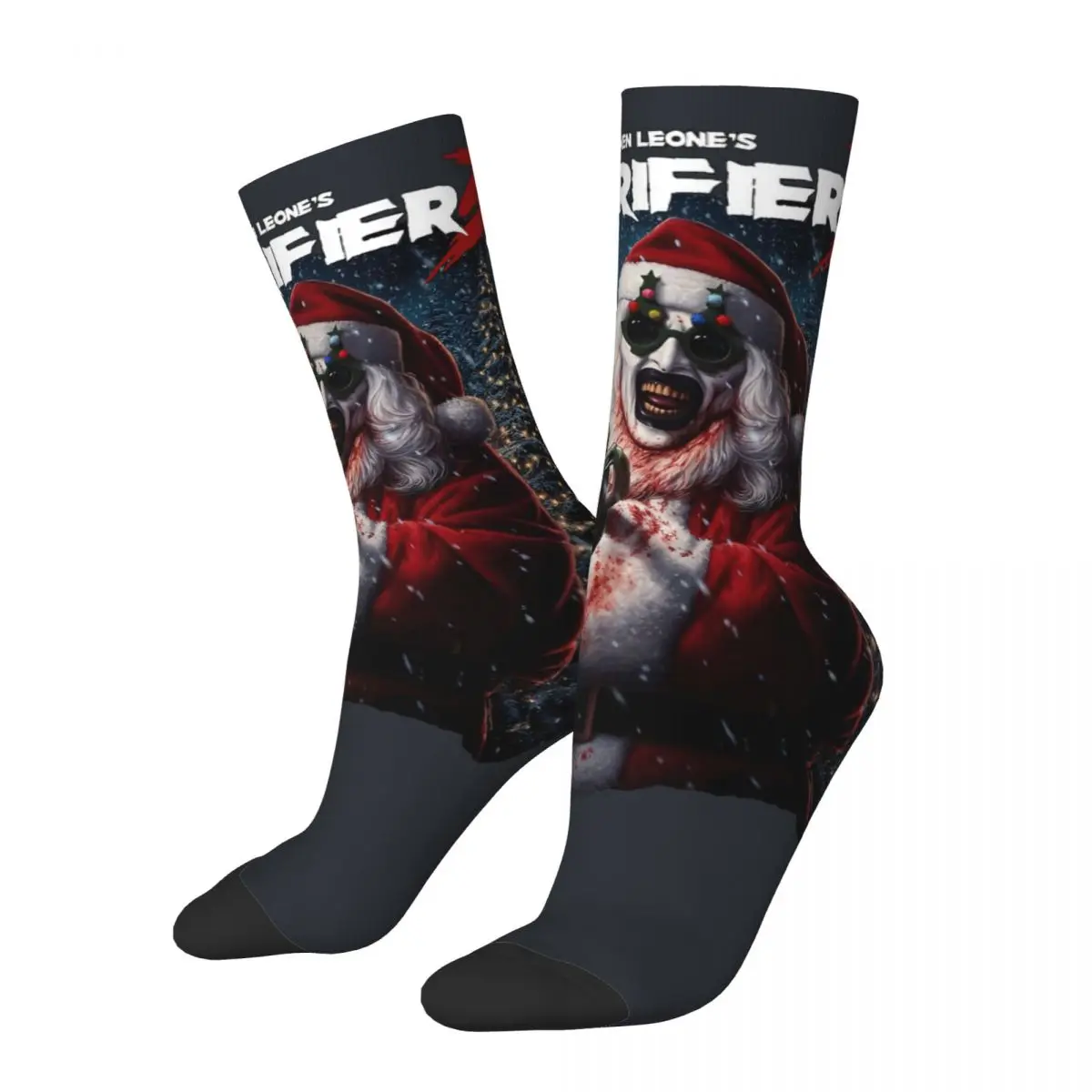 Crazy compression Terrifier 3 Christmas Essential Sock for Men Harajuku Terrifier2 Seamless Pattern Crew Sock Casual