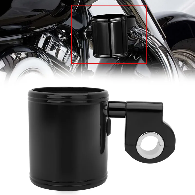 

Motorcycle 7/8" 1'' 1.25'' Handlebars Black Adjustable Cup Holder For Harley Yamaha Kawasak Honda Custom Dyna Fat Bob Universal