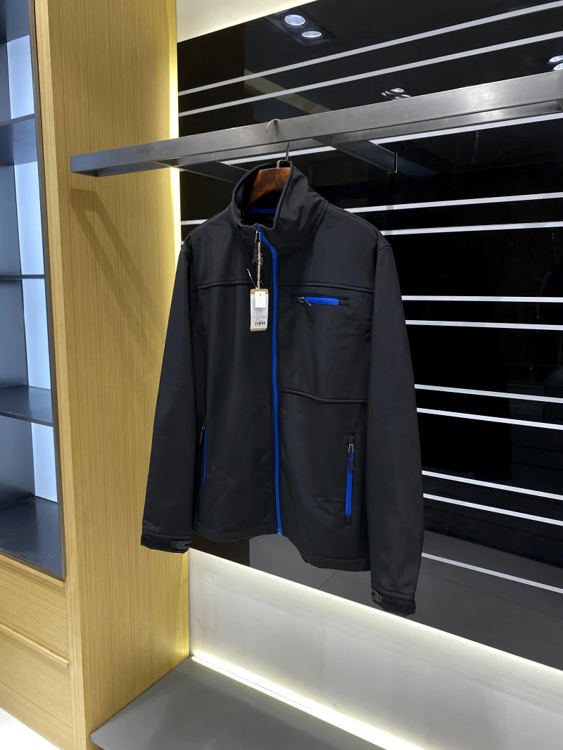 

Waterproof Fce Lined Outdoor Casual ell Jaet Stand Collar Cosite Windproof Soft ell Outerwear for Autumn And Winter