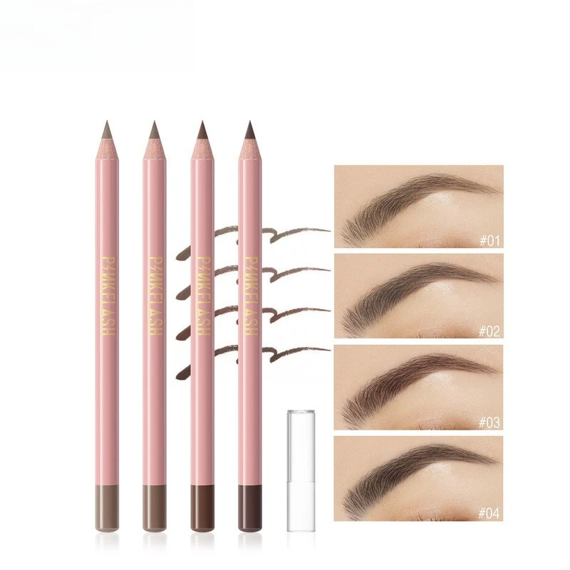 Matita per sopracciglia con palo in legno a 4 colori Facile da colorare Impermeabile a prova di sudore Non sbavature Sopracciglio per trucco durevole e duraturo