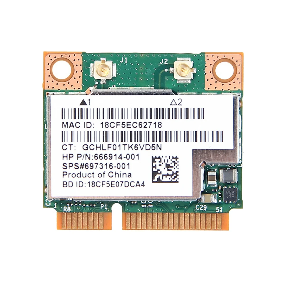 AT87-BCM 943228 HMB WiFi カード ネットワーク カード デュアル バンド 300Mbps Bluetooth4.0 802.11A/B/G/N ミニ PCI-E ラップトップ WLAN アダプター