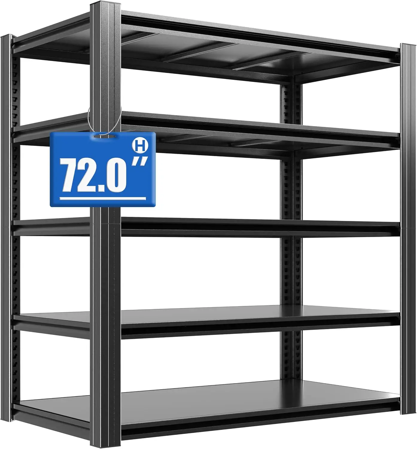 

72" H Metal Storage Shelving, 3000LBS Heavy Duty Shelves Unit, Adjustable 5 Tier Storage Rack, Industrial Utility Shelf