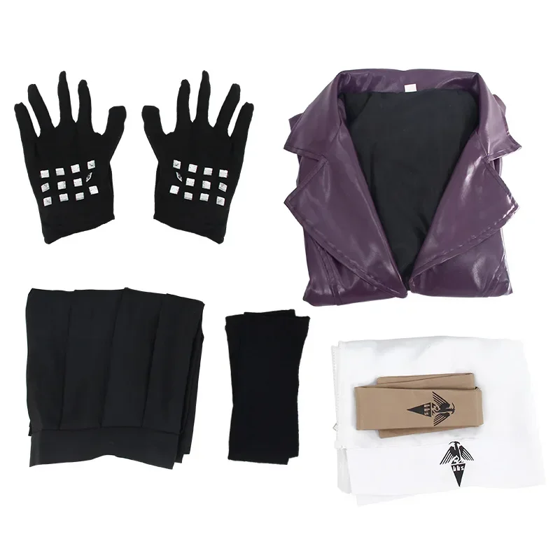 6 pçs anime danganronpa kirigiri kyoko cosplay traje uniforme anime trajes de halloween para mulheres roupas masculinas accessorie prop