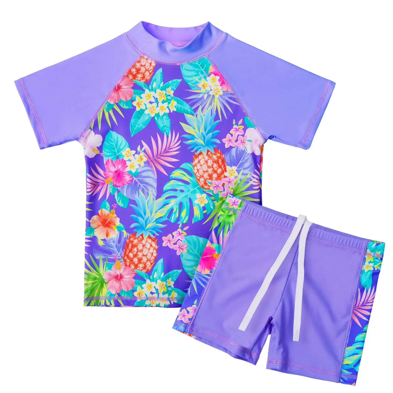 BAOHULU Teens Two Pieces Swimwear Girls Swimming Costume Swimsuit 3-14Y Kids UPF50+ Sun Protective Summer Beach Swimming Clothes