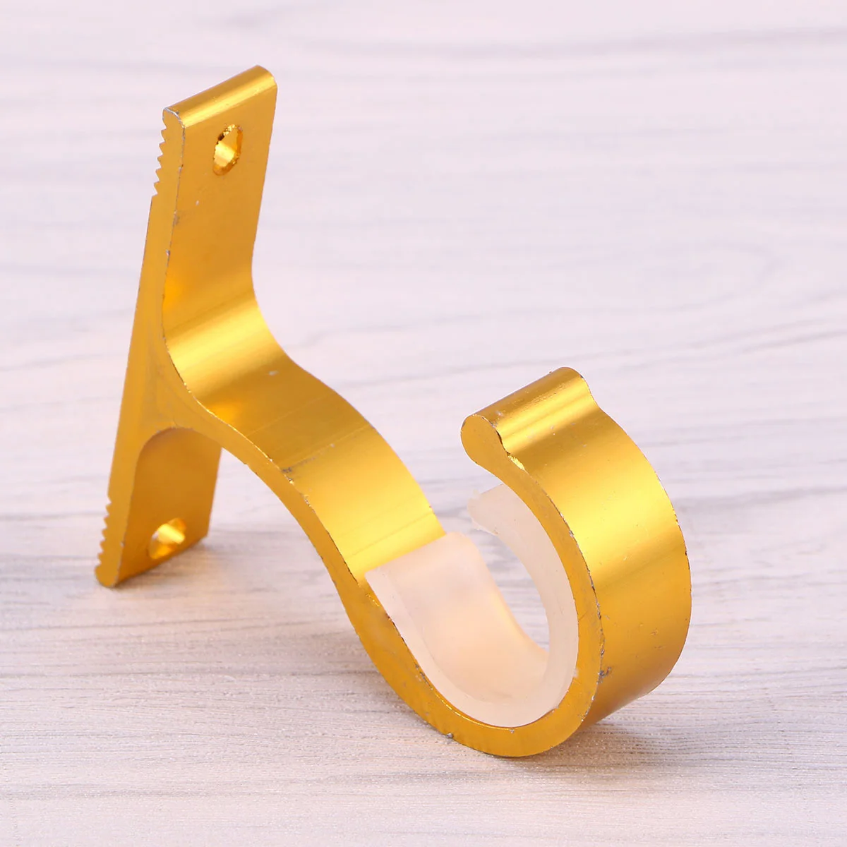 

2pcs Aluminum Alloy Curtain Bracket Wall Mount For Thick Rods Golden Semicircular Opening Metal Carrier Home
