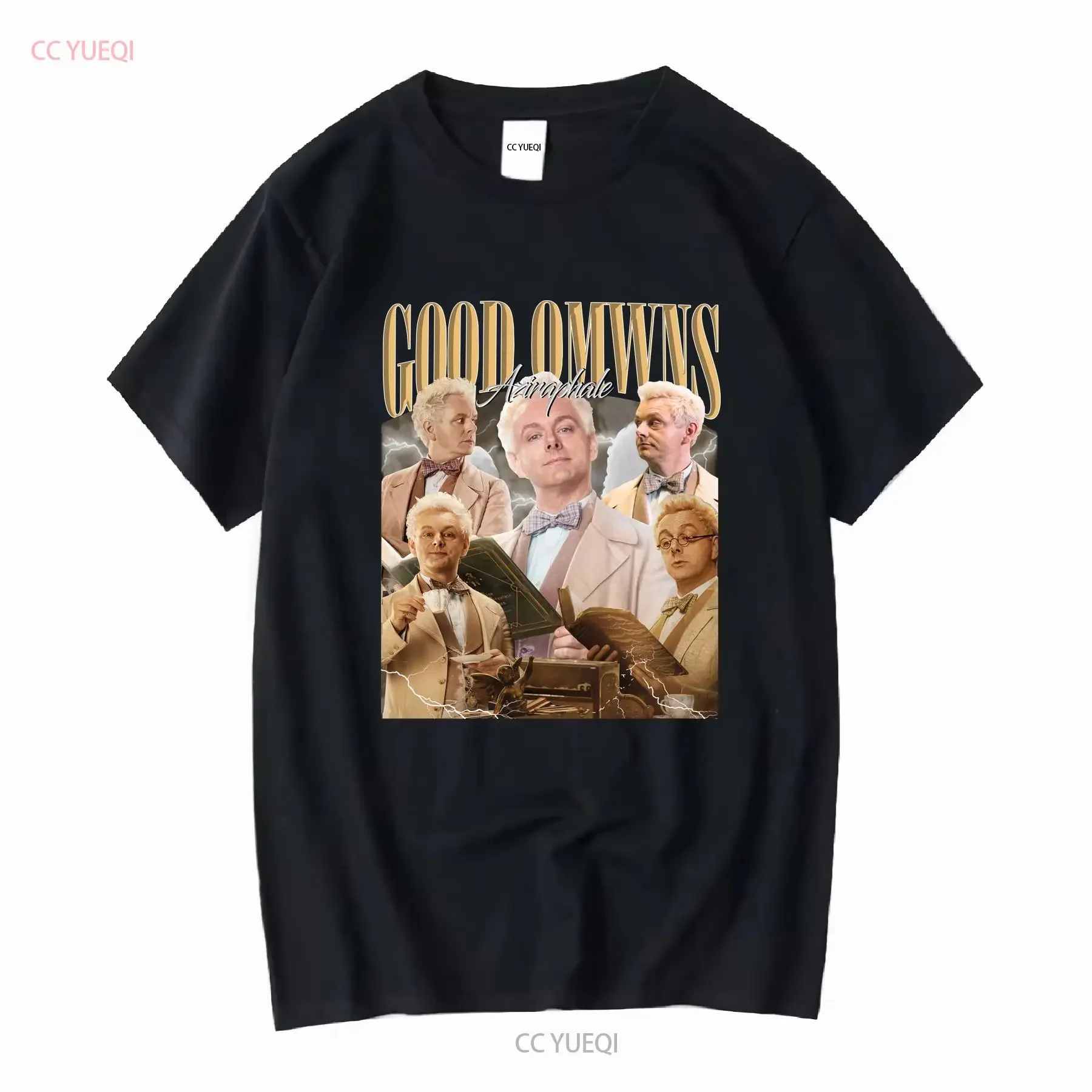 Good Omens Vintage T Shirt Aziraphale Crowley 90S Sweater 2023 Retro Homage Bootleg long or short sleeves vintage Washed Casual