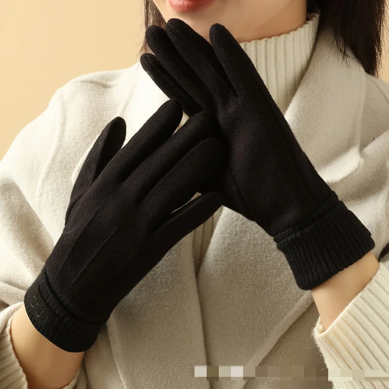 Winter Kaschmir Handschuhe Warme Touchscreen Handschuhe Frauen Kälte Schutz Volle Finger Fäustlinge Outdoor Radfahren Dicke Woll Handschuh – Detail 6