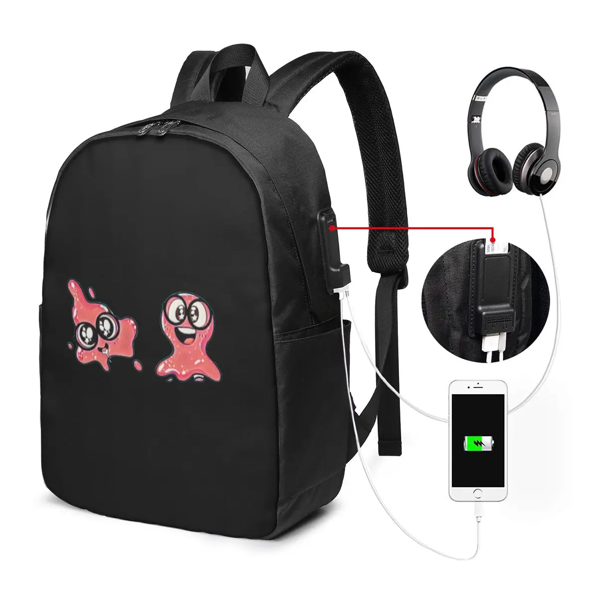 Super Slick Slime Sam Backpack Travel Notebook Bag Computer College Student School Bag Laptop Shoulder Bags for Men Women