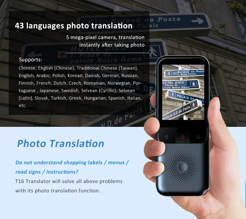 134 languages wifi translation machine offline voice translator Spanish Russian Arabic Japanese Manu Smart  instant interpreter