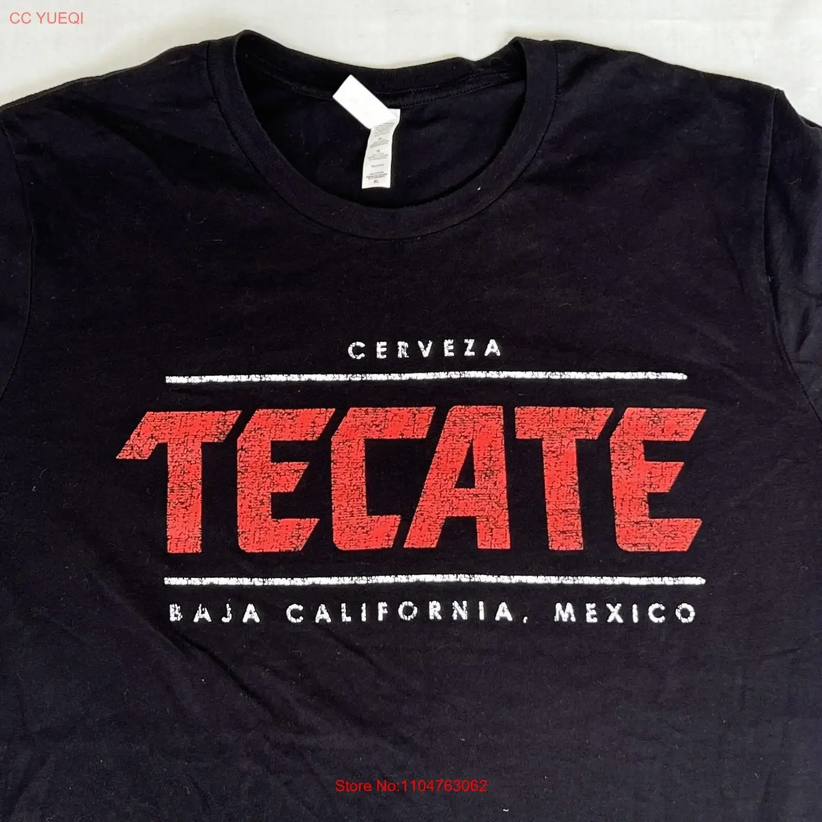 Camiseta de cerveza Tecate Cerveza para hombre XL negro Baja California México 2143 vintage lavado estirado elegante ropa de diseñador Unisex