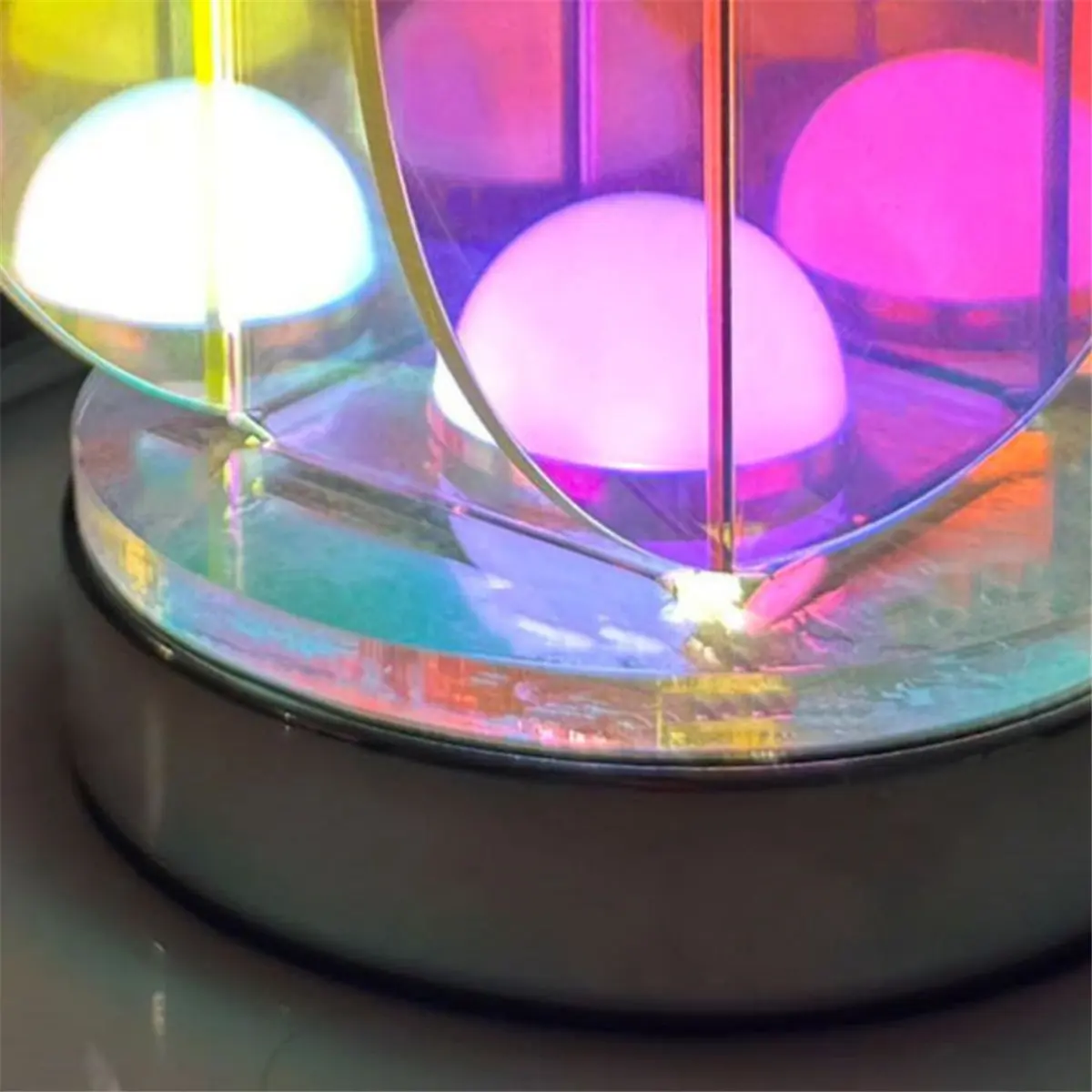 HowAA87 LED Color Acrylic USB Table Lamp Bedroom Room Game Room Decor Night Lamp Desk Geometric Decorative Indoor Table Lamp