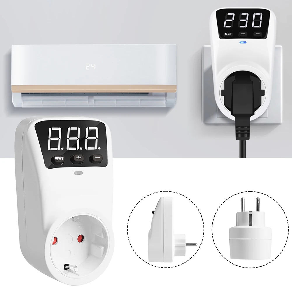 230 فولت 16A LED عرض حماية المقبس قابل للتعديل الرقمية الجهد العالي والمنخفض حماية المقبس لمكيف الثلاجة