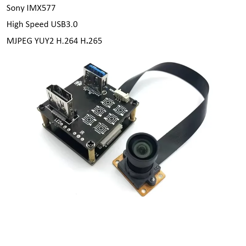 HD 12MP 4K USB3.0 Camera Module IXM577cmos sensor 100 degrees MJPEG, YUV2 NV12 H264 H265 A varietyof formats for machine vision
