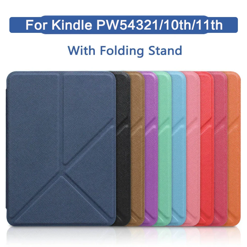 For Kindle Paperwhite5 4 3 2 1 2021 6.8in Foldable Stand Case Flip E-book Back Shell For Kindle 2019 2022 6inch Youth