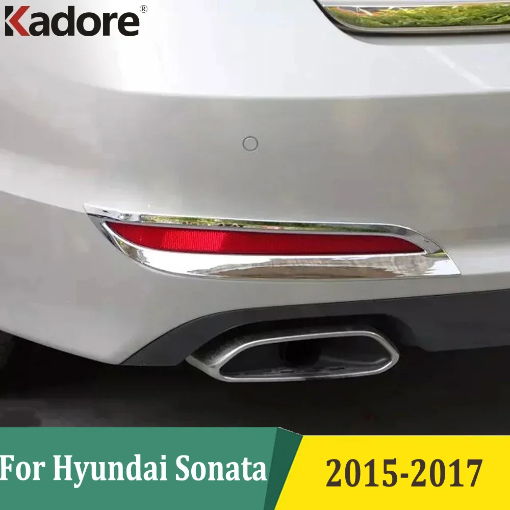 

For Hyundai Sonata 2015 2016 2017 2018 Chrome Rear Reflector Fog Light Lamp Cover Sticker Decoration Trim Exterior Accessories