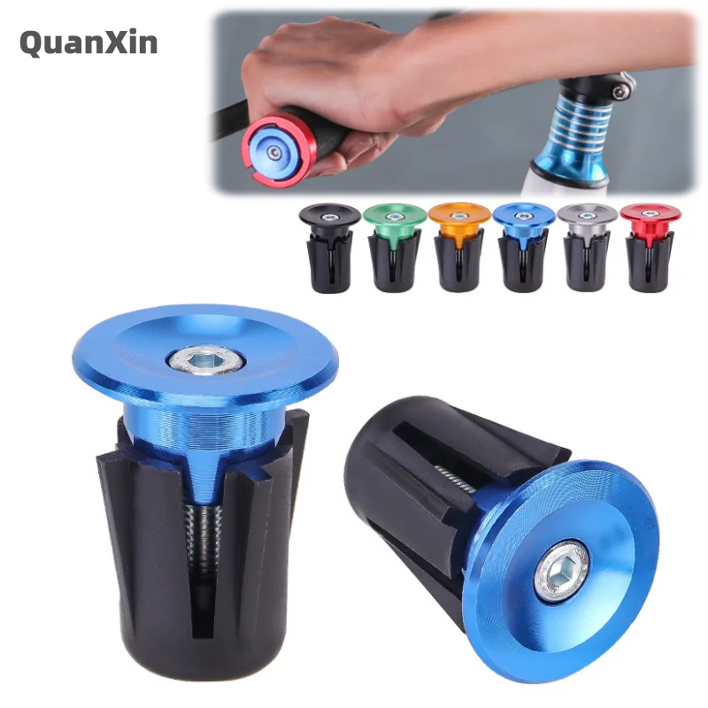 Bicycle Grip Handlebar End Cap Aluminium Alloy Lock MTB Mountain Bike Handlebar Grips End Plugs
