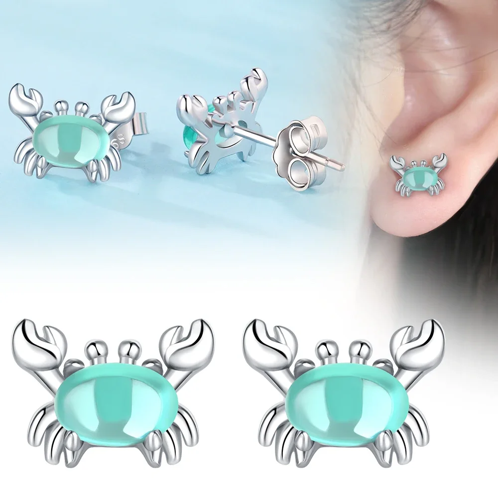 2024 New 925 Sterling Silver Earrings Conch Mermaid Starfish Crab Shell Pearl Earrings Luxury Exquisite for Women Jewelry Gift