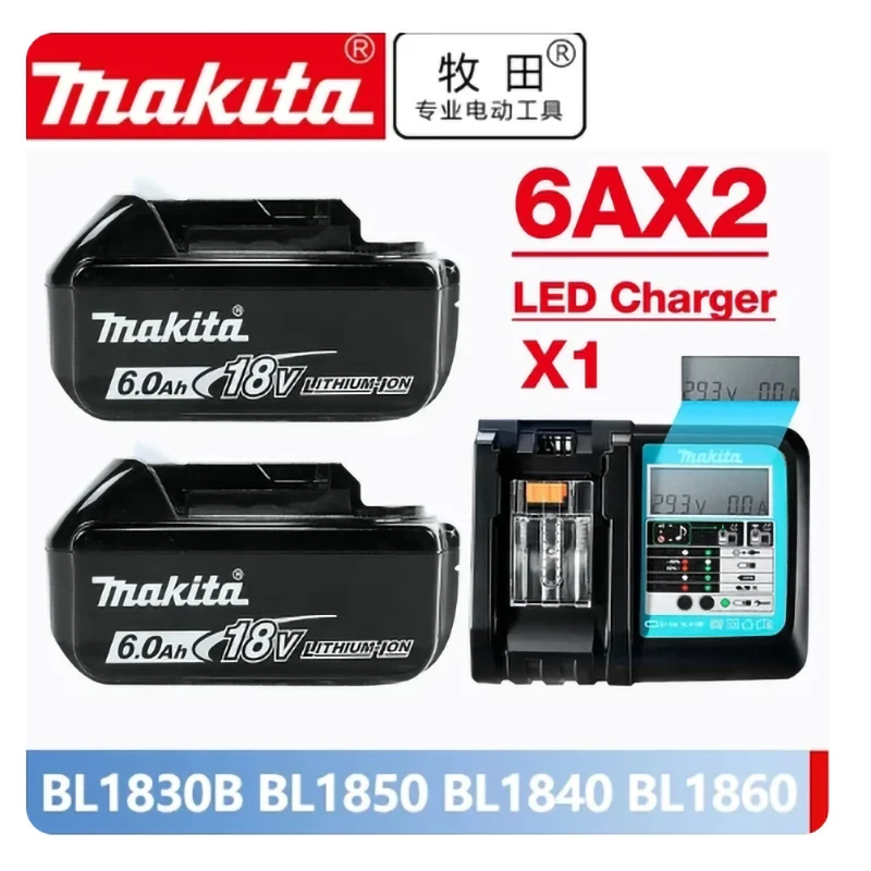 

Original Makita 6Ah/5Ah/3Ah/ Makita 18V Battery BL1830B BL1850B BL1850 BL1840 BL1860 BL1815 Replacement Lithium Battery