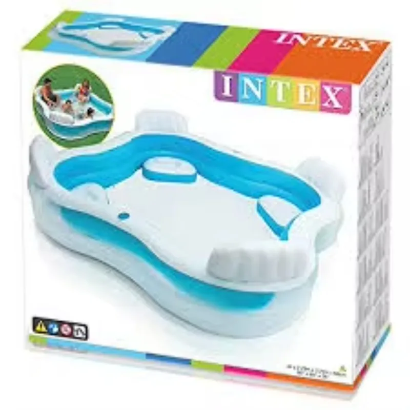 

Inflatable Pool with 4 Seats and Cup Holders Family Lounge Pool