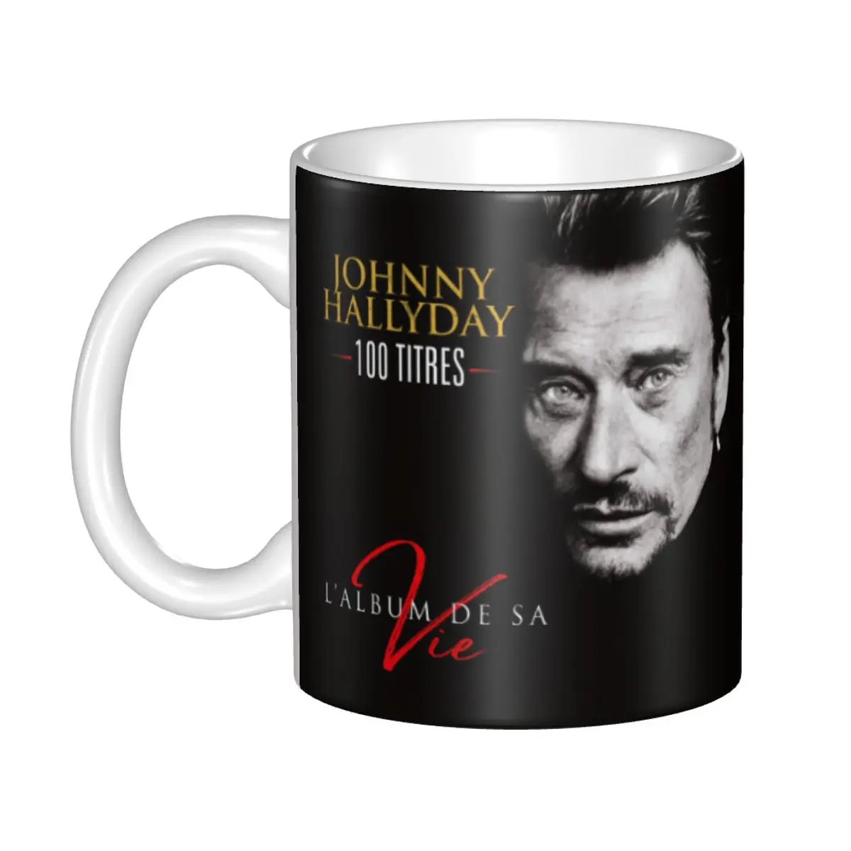 

DIY Johnny Hallyday Rock Ceramic Mugs Personalized Singer French France Coffee Cup Creative Gift