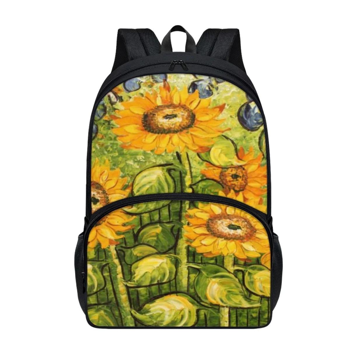 

FORUDESIGNS Sunflower Canvas Design Bookbags Universal Dual Zipper Backpacks Travel College Student Schoolbags Convenient