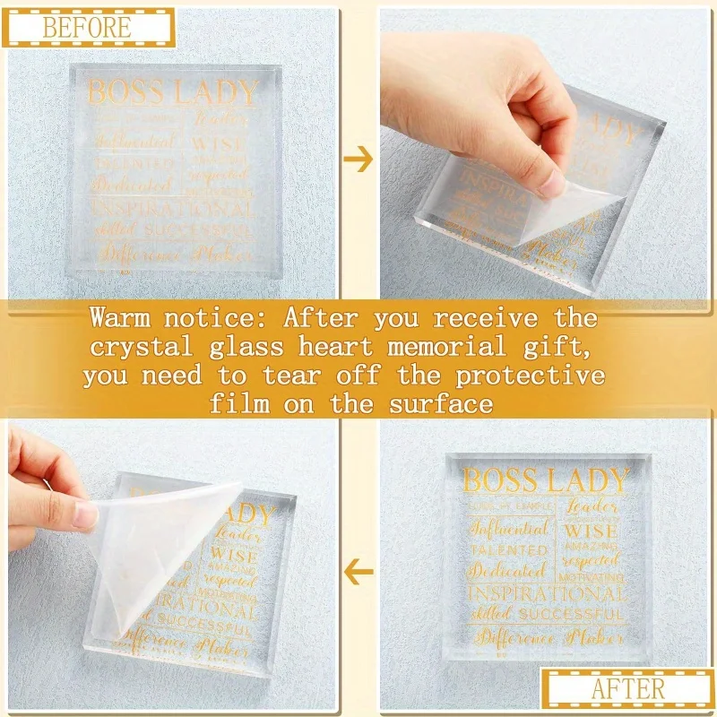 هدايا Yalikop Boss Lady للنساء: ديكور مكتب/مكتب أكريليك (أقتباس ملهمة) - تذكار تقدير الرئيس، ثقالة الورق.