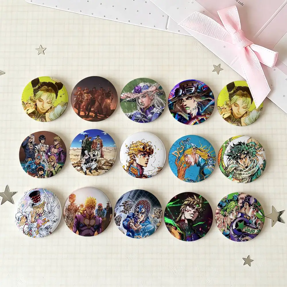 Amine J-JoJos B-Bizarre A-Adventures Badges Tinplate Soft Button Pin Brooch Metal Badge Custom Jewelry Accessories Hat Bag Lapel