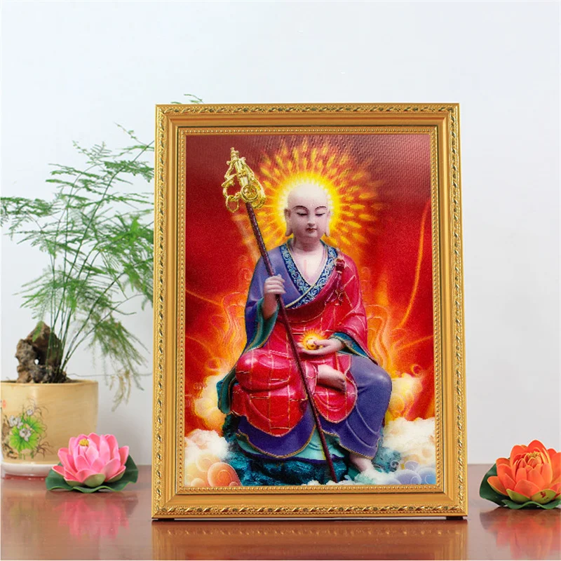 

3D three-dimensional Tibetan king Bodhisattva Buddha painting, Exquisite religious feng shui ornaments