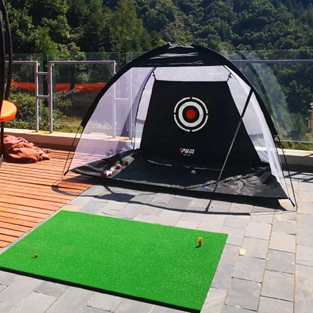 

PGM Outdoor Golf Practice Tent Net With Pole Cutting Holes Portable Indoor Cutting Batting Strike Cage Swing Practitioner