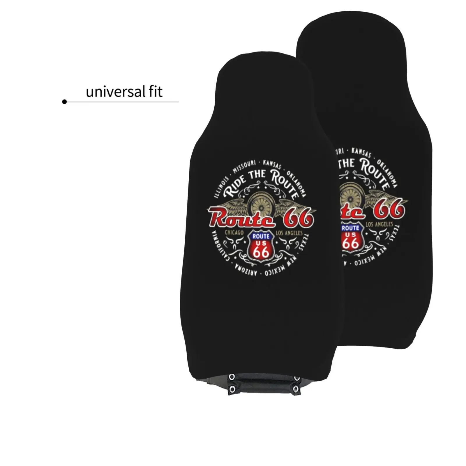 Route 66 Car Seat Cover Seat Cover Anti Fouling and Convenient Protective Cover Unique Style 2PCS Universal Type