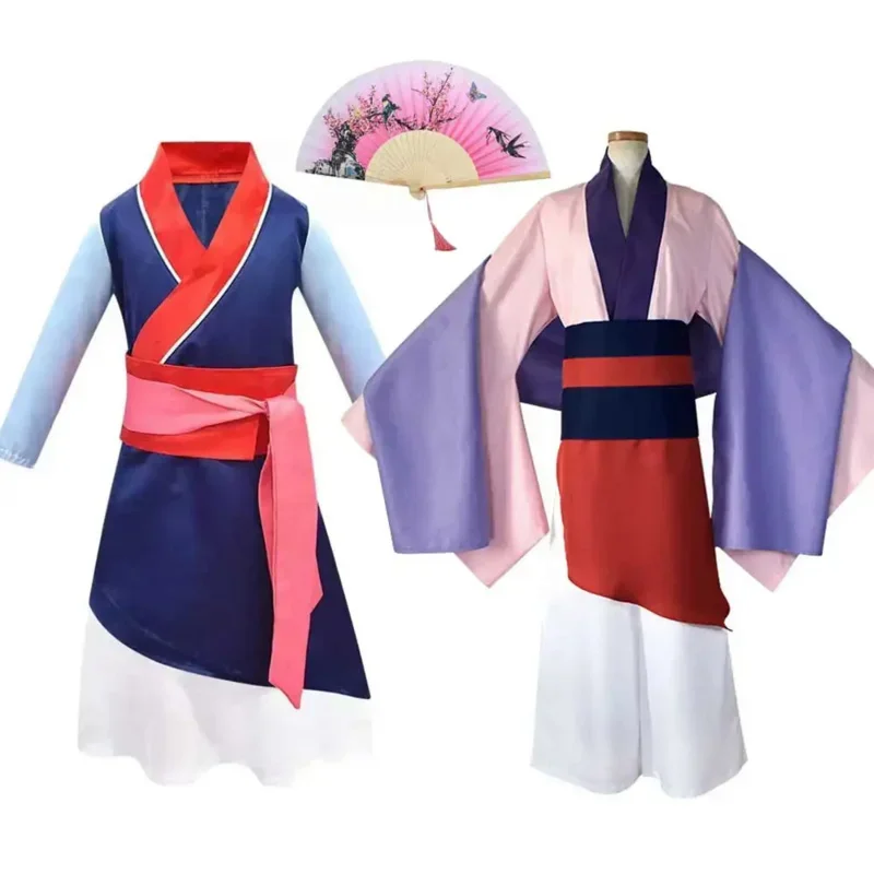 2025 New Unisex Men Women Chinese Tranditional Hua Cosplay Mulan Long Dress Halloween Costume abc