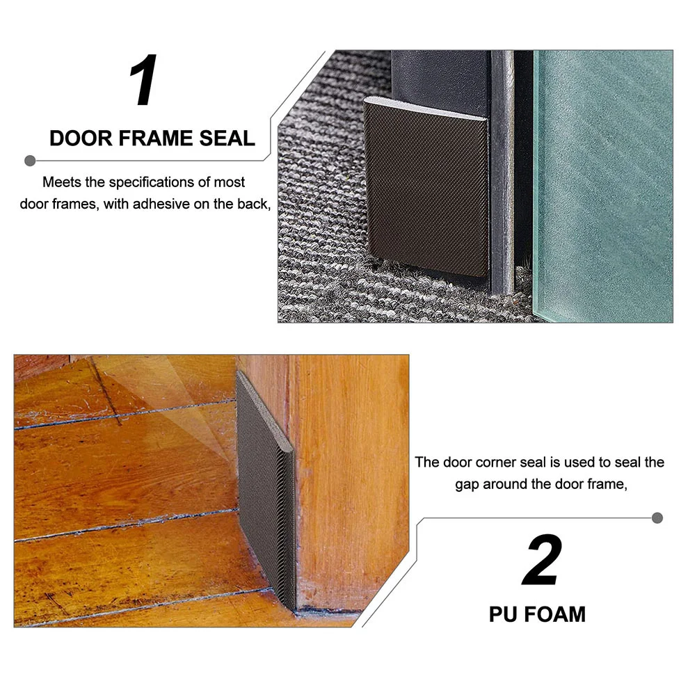 

14Pcs Door Frame Seals Self Adhesive Door Corner Weather Stripping Waterproof Draft Stopper for Gaps in Kitchen Bathroom Bedroom