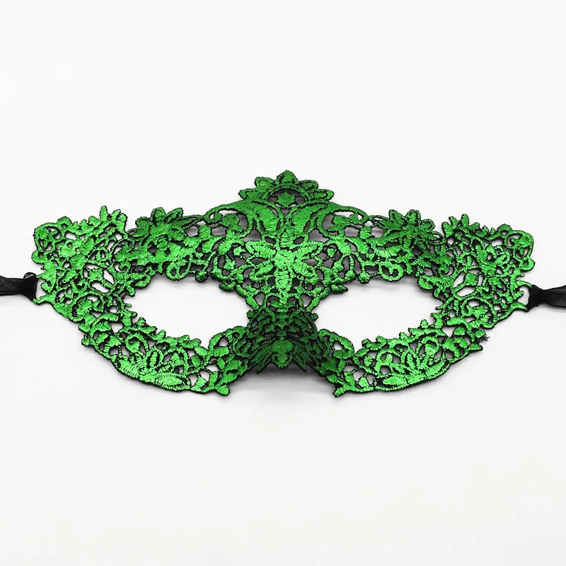 1 Pcs Women Hollow Lace Face Mask With Ribbon Princess Mardi Gras Masquerad Cosplay Prom Props Costume SexyQueen Party Eye Mask