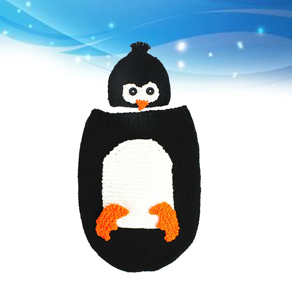 

Newborn Baby Photography Props Penguin Cartoon Style Hand-Knitted Crochet Clothing Set Baby Outfits for 0-6 Months Photo Shoots