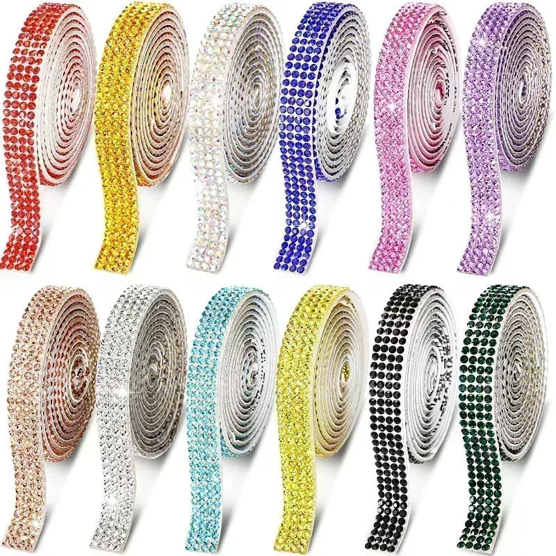 High Quality Crystal Bar Glitter Rhinestone Glass Crystal Decoration DIY Belt Garment Strass Hotfix Applique Craft 1 Yard